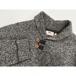 Fjallraven Lada Sweater Men's XL Gray Wool Blend Pullover Shawl Collar Outdoors